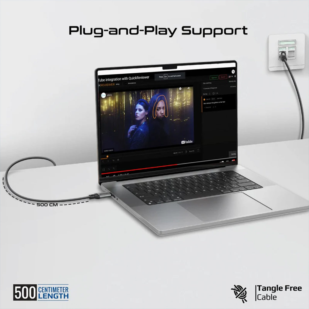 Promate CLink-RJ45 - High-Speed USB-C to Gigabit Ethernet Cable