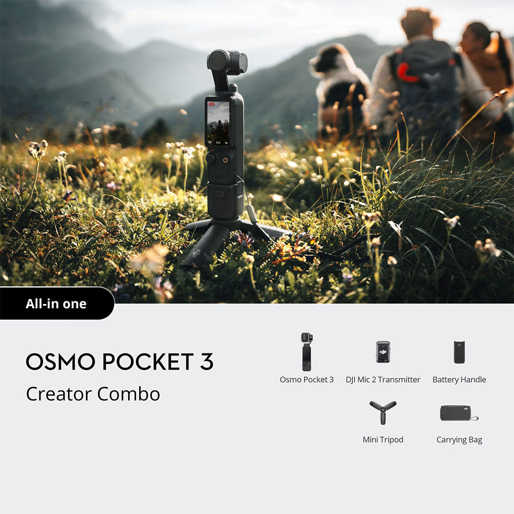 DJI Osmo Pocket 3 Creator Combo – All-In-One 4K/120fps Handheld Camera Kit