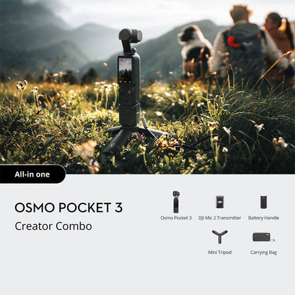 DJI Osmo Pocket 3 Creator Combo – All-In-One 4K/120fps Handheld Camera Kit