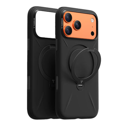 Torras Ostand Spin Q3 Air Silicone for iPhone 17 Pro Max - Obsidian Black