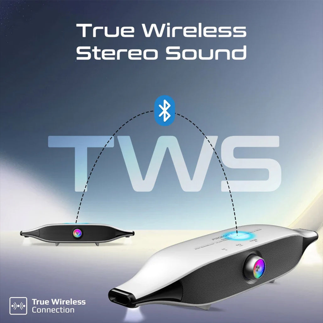 Promate Delta-X — 20W BassBoost™ Quad Speaker Wireless RGB Soundbar