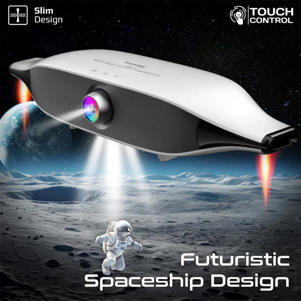 Promate Delta-X — 20W BassBoost™ Quad Speaker Wireless RGB Soundbar