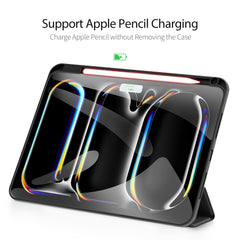 Duxducis Domo Series Case for iPad Pro 11" (2024) – PU Leather Smart Cover with Apple Pencil Holder & Auto Sleep/Wake