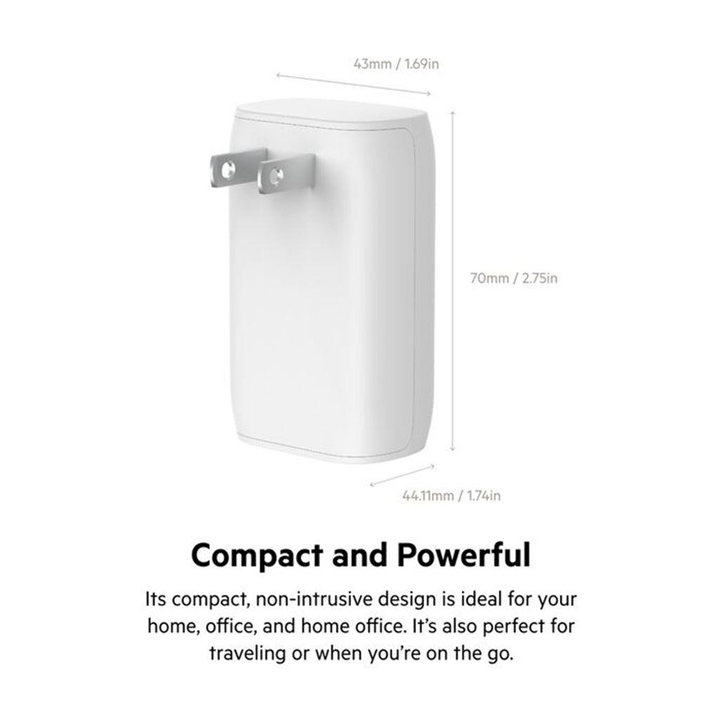 Belkin BoostCharge Dual Wall Charger with PPS 37W (White) - WCB007dqWH