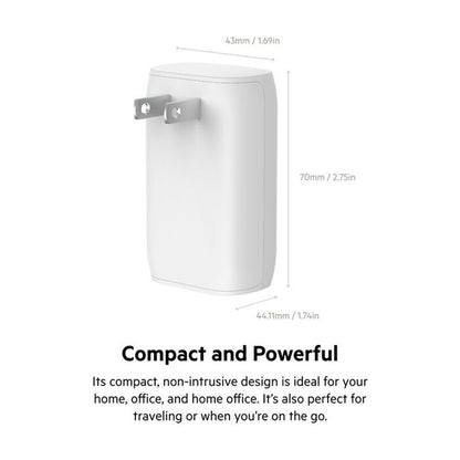Belkin BoostCharge Dual Wall Charger with PPS 37W (White) - WCB007dqWH