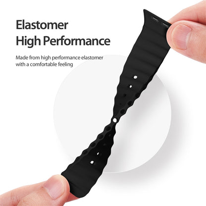 DuxDucis OceanWave Series Apple Watch Strap – High-Performance Silicone Rubber Band for All Apple Watch Models