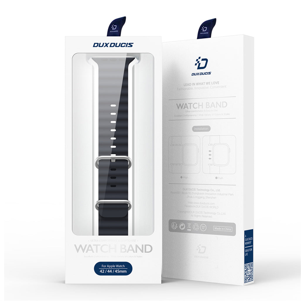 DuxDucis OceanWave Series Apple Watch Strap – High-Performance Silicone Rubber Band for All Apple Watch Models