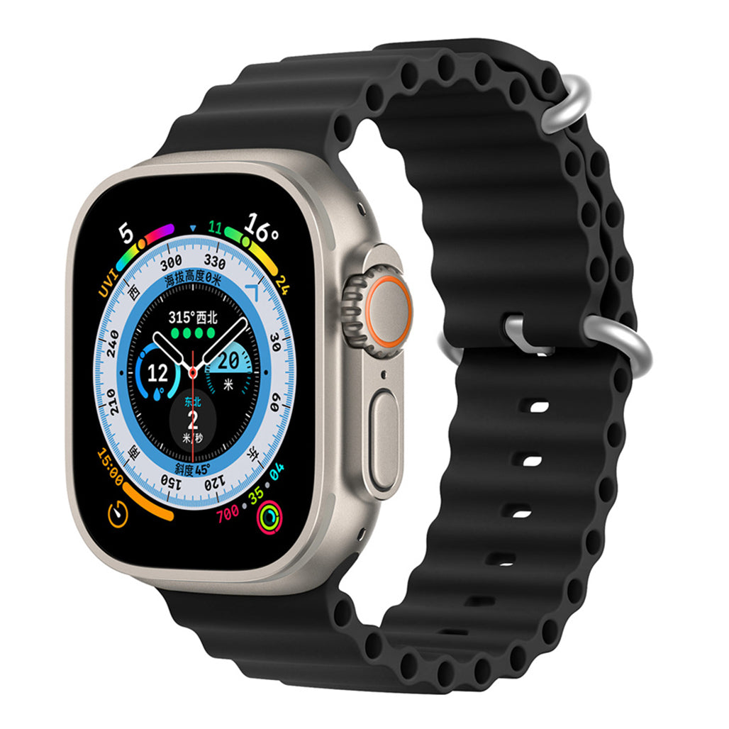 DuxDucis OceanWave Series Apple Watch Strap – High-Performance Silicone Rubber Band for All Apple Watch Models