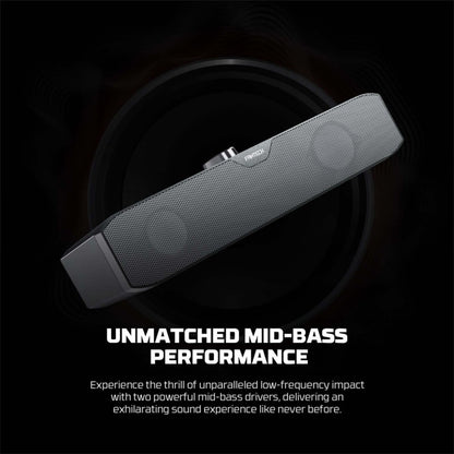 Fantech GS206 Groove Bar Lite Wired Gaming Speaker – 2.0 Stereo Sound, USB + 3.5mm Connection, 6W RMS Output