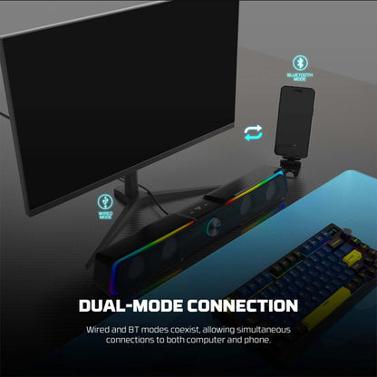 Fantech GS305 Bluetooth 5.3 Soundbar Gaming Speaker – RGB Lighting & Deep Bass