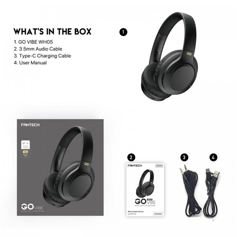 Fantech WH05 GO Vibe | Dual Mode Wireless Headphone