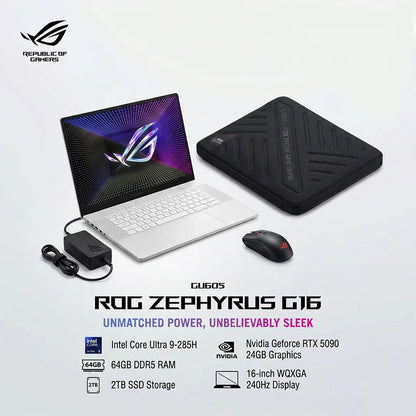 Asus ROG Zephyrus G16 (2025) - GU605CX-QR145 - 16" - Core Ultra 9-285H - 64GB Ram - 2TB SSD - RTX 5090 24GB