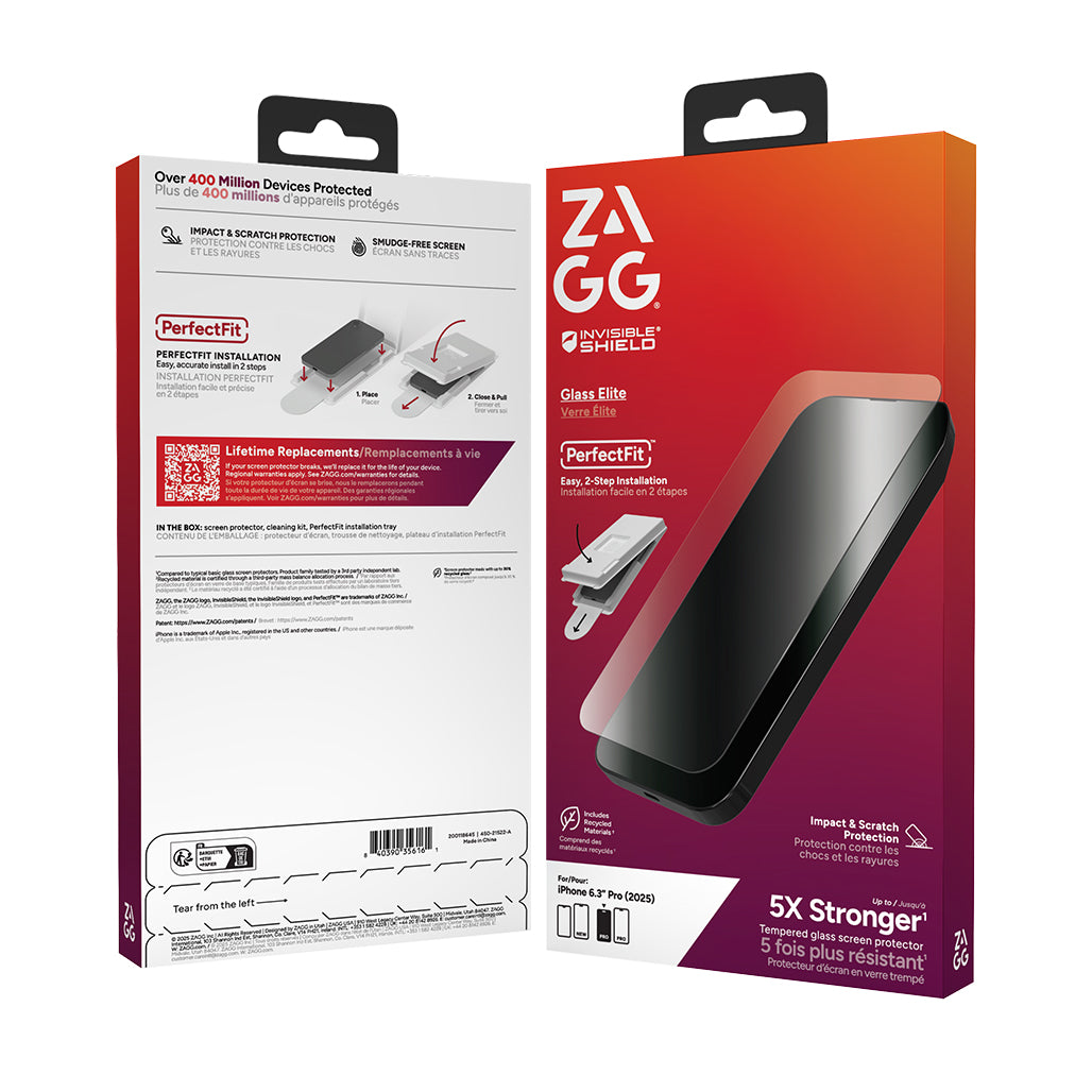 ZAGG Glass Elite Screen Protector – For iPhone 17 Pro / 17 Pro Max