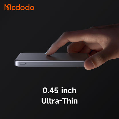 Mcdodo MC-378 10000mAh Metal Power Bank – Ultra-Thin 20W PD Fast Charging, Dual USB-C, LED Display