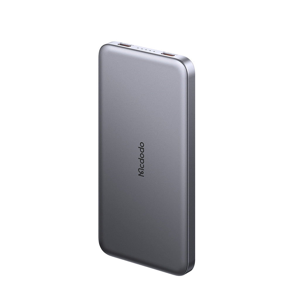 Mcdodo MC-378 10000mAh Metal Power Bank – Ultra-Thin 20W PD Fast Charging, Dual USB-C, LED Display