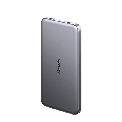 Mcdodo MC-378 10000mAh Metal Power Bank – Ultra-Thin 20W PD Fast Charging, Dual USB-C, LED Display