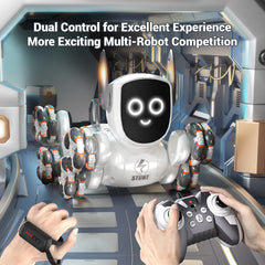 JJRC Q193 8-Wheel Stunt Robot Dog Toy – LED Eyes & Ears, Gesture Sensing, Music & Light Effects