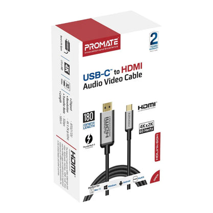 Promate HDLink-60H - USB-C to HDMI Audio Video Cable with UltraHD Support 1.8m