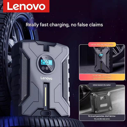 Lenovo HV05 Portable Car Tire Inflator – 12V Air Pump with Gauge & Light