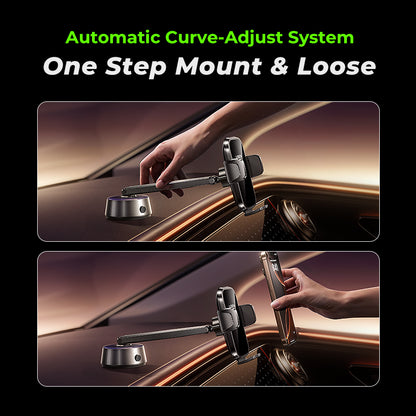 Lisen A680 Electric Suction Cup Phone Holder with Clamping Arm, 360° Rotation, and Battery Indicator