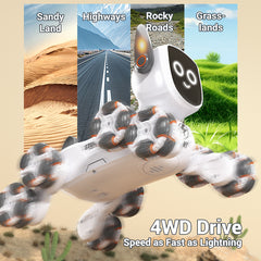 JJRC Q193 8-Wheel Stunt Robot Dog Toy – LED Eyes & Ears, Gesture Sensing, Music & Light Effects
