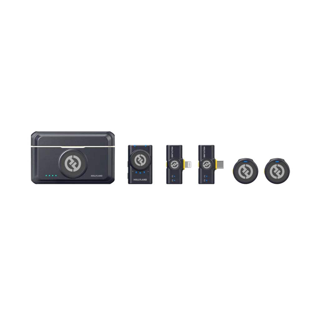 Hollyland Lark M2 Wireless Microphone  Lightweight 40-Hour Battery ENC Noise Cancellation 300m Range Multi-Device Compatibility - Combo Version