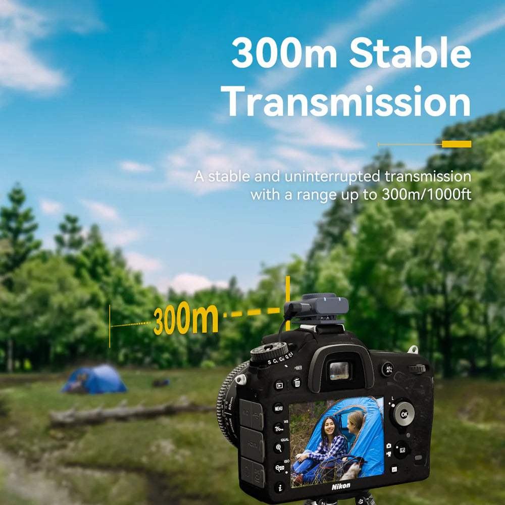 Hollyland Lark M2 Wireless Microphone  Lightweight 40-Hour Battery ENC Noise Cancellation 300m Range Multi-Device Compatibility - Combo Version
