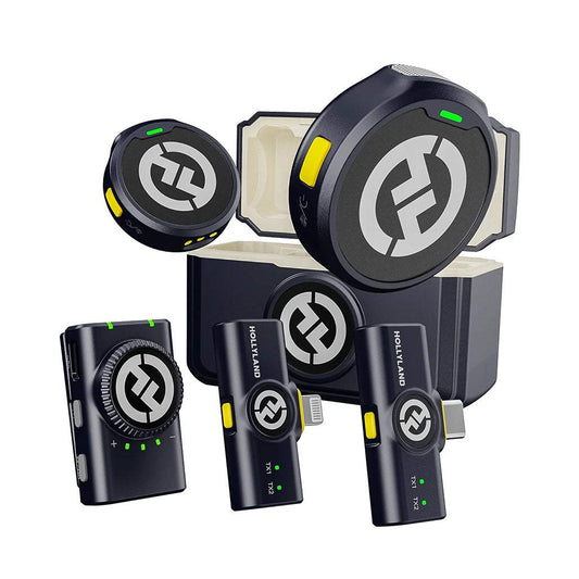 Hollyland Lark M2 Wireless Microphone  Lightweight 40-Hour Battery ENC Noise Cancellation 300m Range Multi-Device Compatibility - Combo Version