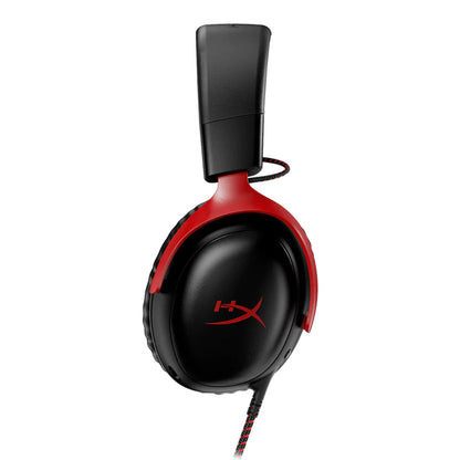 HyperX Cloud III Wired Gaming Headset – Black/Red | 53mm Drivers, DTS Spatial Audio, Noise-Canceling Mic