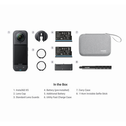 Insta360 X5 360 8K Camera - 8K30 360˚ PureVideo