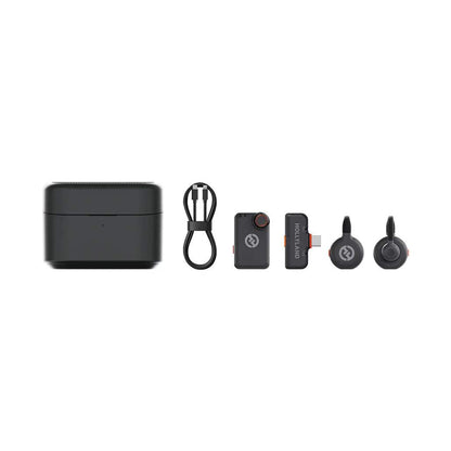 Hollyland Lark M2S Combo - Black - Ultra-Light Wireless Microphone with 30 Hours Battery Life Superior Noise Cancellation & 300m Range