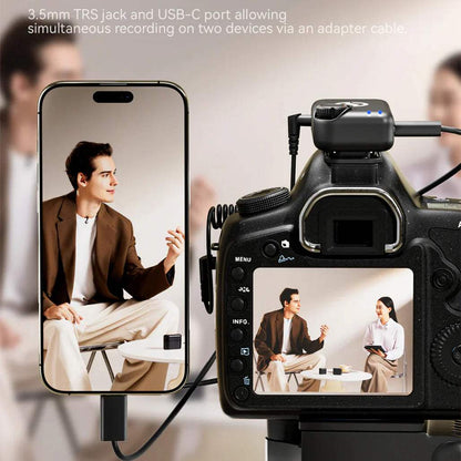 Hollyland Lark M2S Combo - Black - Ultra-Light Wireless Microphone with 30 Hours Battery Life Superior Noise Cancellation & 300m Range