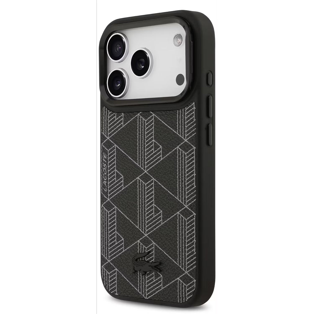 Lacoste MagSafe PU Leather Case with Nomogramme Logo & Camera Stand for iPhone 17 Pro / Pro Max