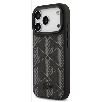 Lacoste MagSafe PU Leather Case with Nomogramme Logo & Camera Stand for iPhone 17 Pro / Pro Max