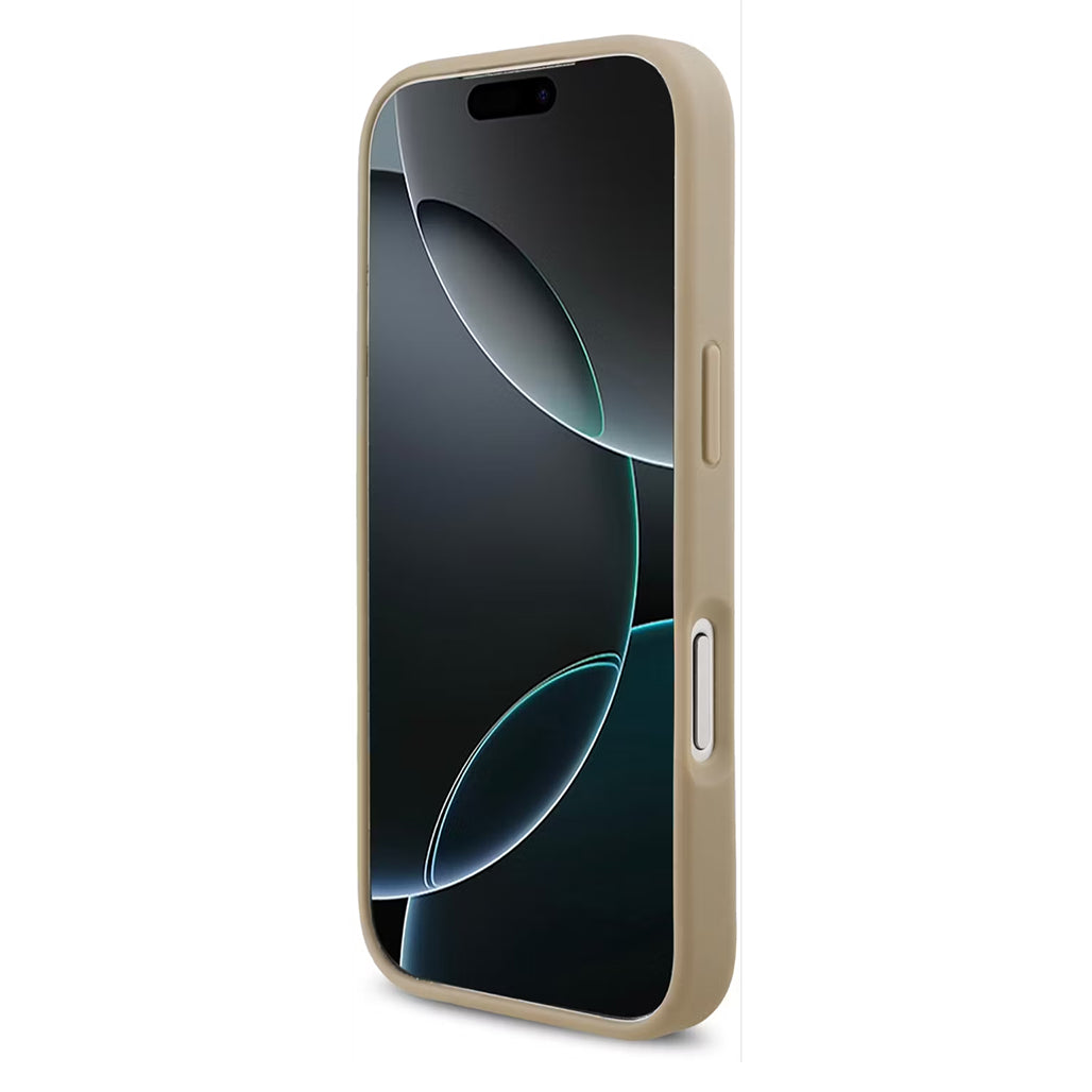 Lacoste MagSafe PU Leather Hard Case for iPhone 17 Pro and 17 Pro Max – Taupe