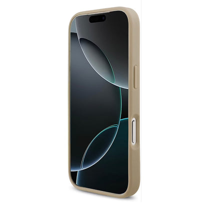 Lacoste MagSafe PU Leather Hard Case for iPhone 17 Pro and 17 Pro Max – Taupe