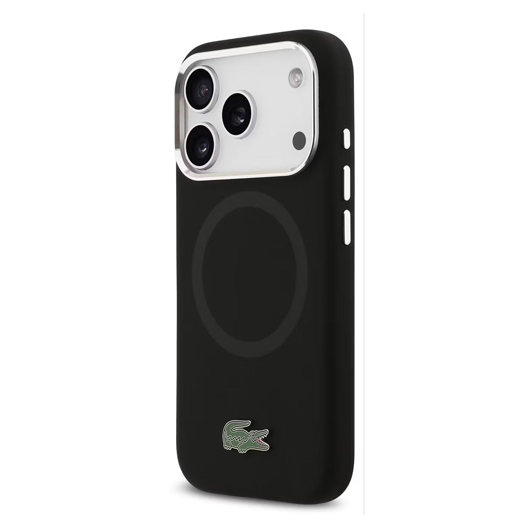 Lacoste MagSafe Silicone Case with Metal Logo – iPhone 17 Pro/Pro Max - Black