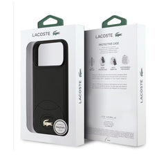 Lacoste MagSafe PU Leather Hard Case with Bliss Design for iPhone 17 Pro Max - Black