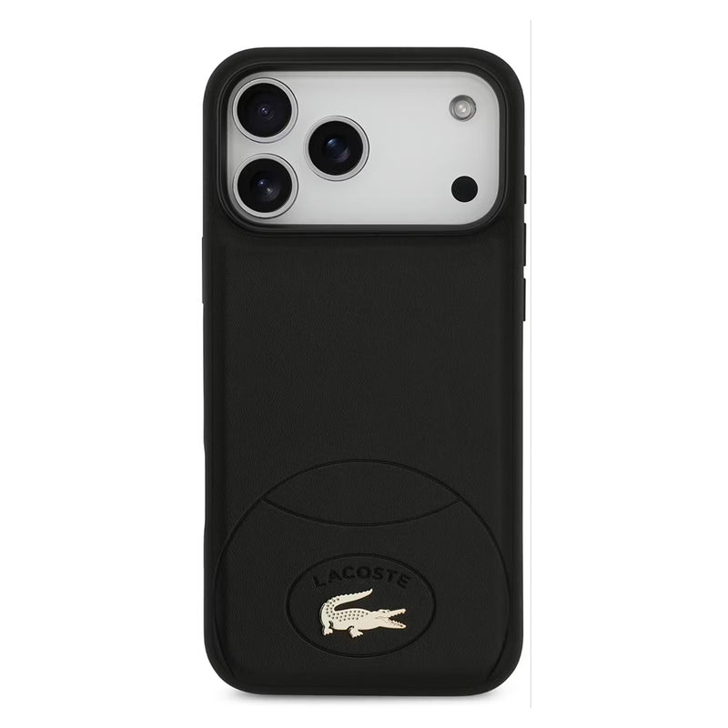 Lacoste MagSafe PU Leather Hard Case with Bliss Design for iPhone 17 Pro Max - Black