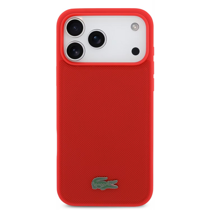 Lacoste MagSafe PU Leather Hard Case with Iconic Petit Piqué Logo for iPhone 17 Pro