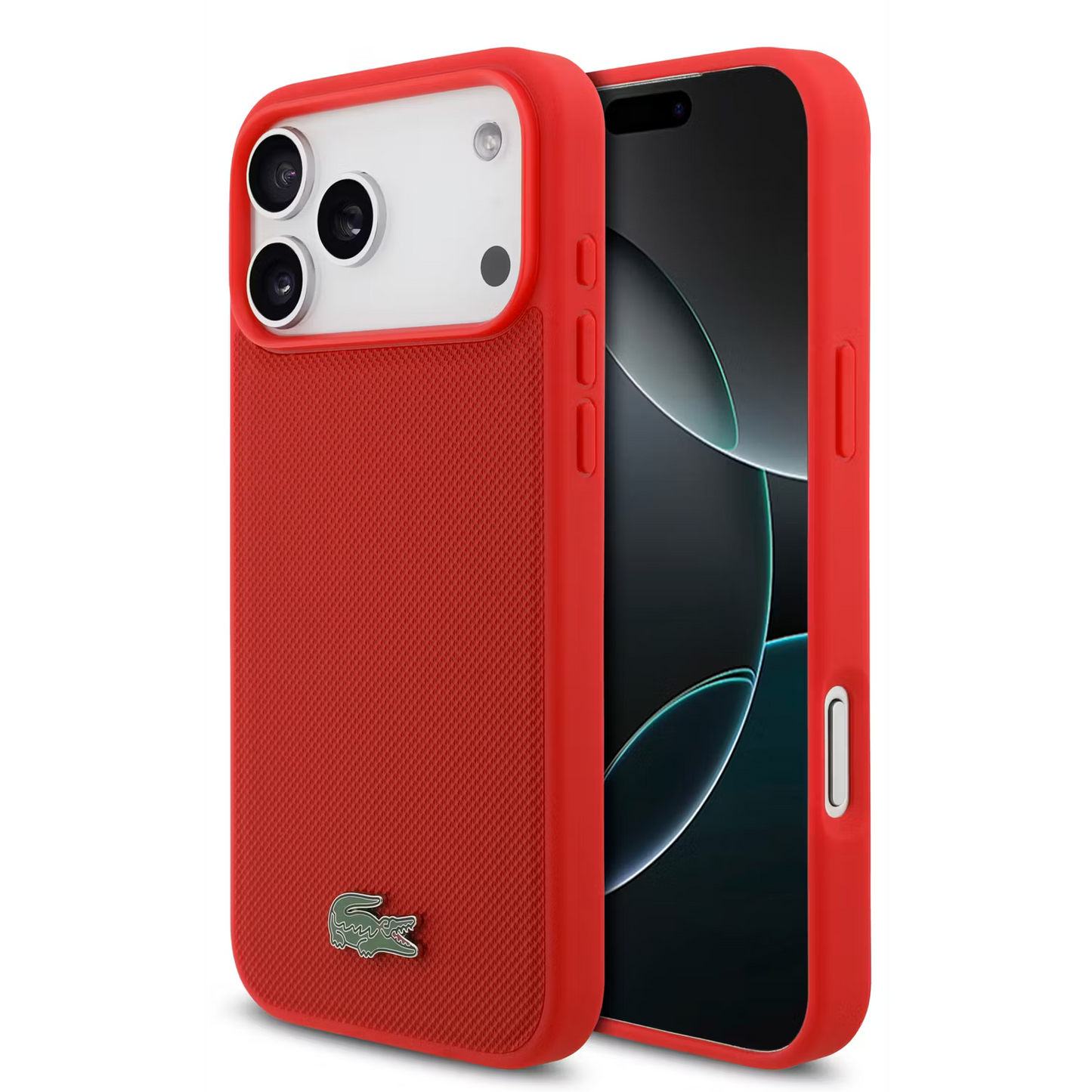 Lacoste MagSafe PU Leather Hard Case with Iconic Petit Piqué Logo for iPhone 17 Pro