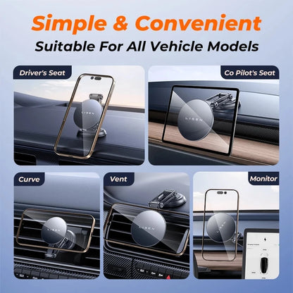 Lisen Magnetic Car Phone Mount – 360° Rotatable Foldable Metal Holder