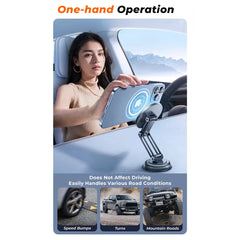 Lisen Magnetic Car Phone Mount – 360° Rotatable Foldable Metal Holder
