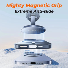 Lisen Magnetic Car Phone Mount – 360° Rotatable Foldable Metal Holder