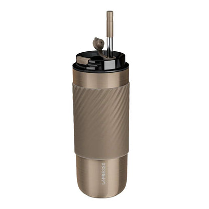 Lepresso Thermal Tumbler with Infusion Filter 520ml Stainless Steel Insulated Bottle with Reusable Straw - Brass