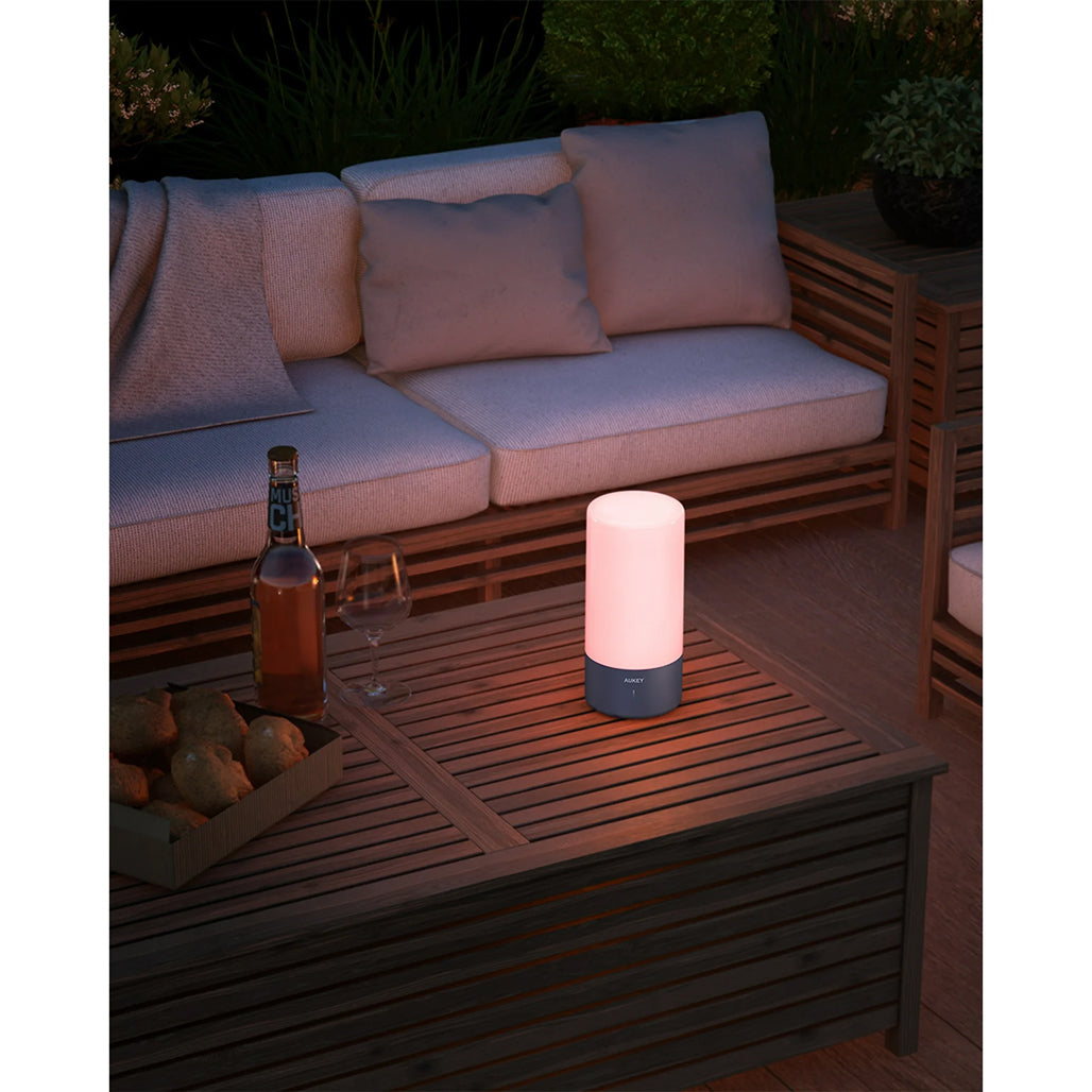 Aukey Touch Sensor Table Lamp with RGB Color Changing & Dimmable Warm White Light