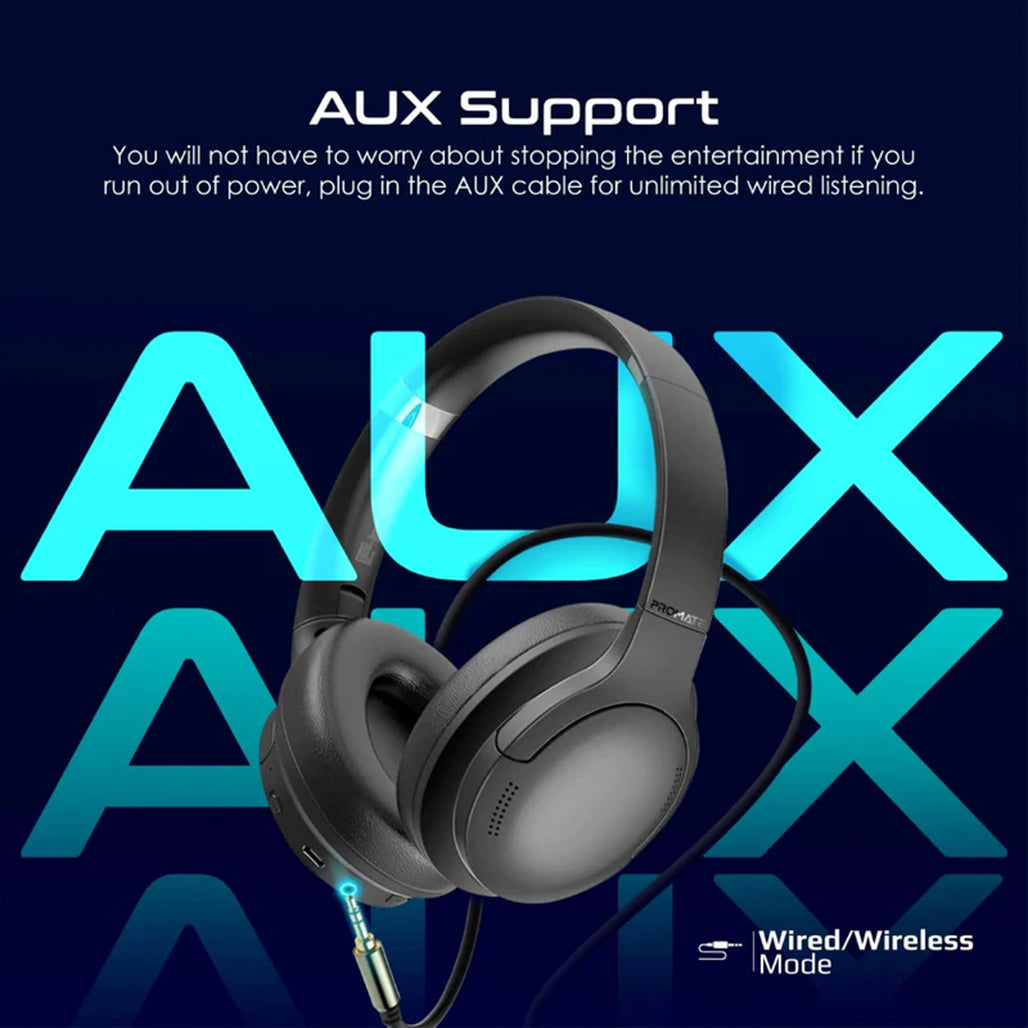 Promate LaBoca-Pro - High Fidelity Over-Ear Wireless Headphones