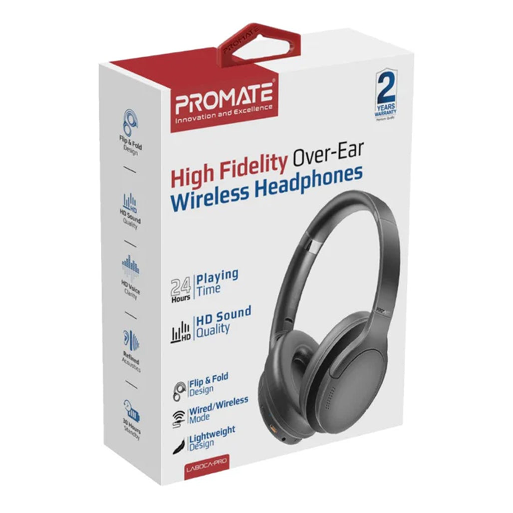 Promate LaBoca-Pro - High Fidelity Over-Ear Wireless Headphones
