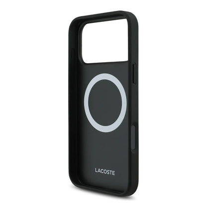 Lacoste MagSafe PU Leather Hard Case with Iconic Petit Piqué Logo for iPhone 17 Pro