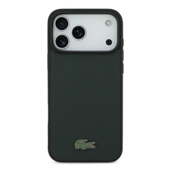 Lacoste MagSafe PU Leather Hard Case with Iconic Petit Piqué Logo for iPhone 17 Pro